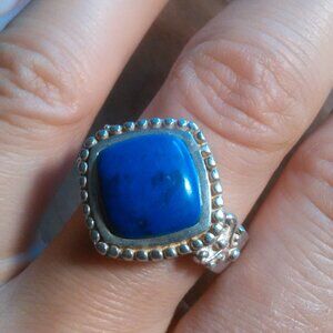 Artisan Crafted Lapis Lazuli Sterling Silver Ring (Size 10)